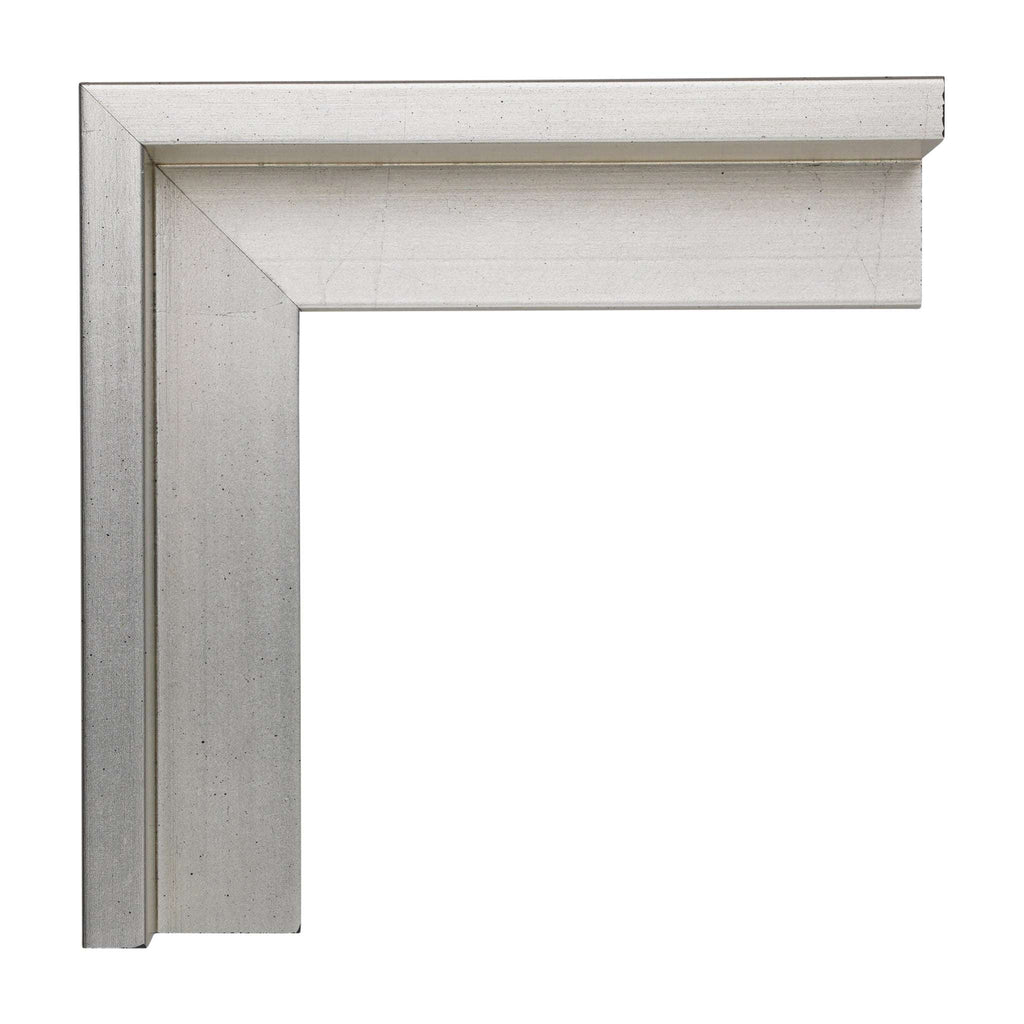 1060 - 1 1/2" Depth, Silver Leaf Canvas Floater Frame