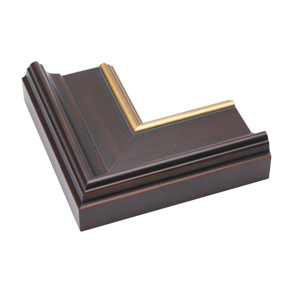 1091 - Distressed Dark Brown Stain with Gold Lip Plein Air Frame