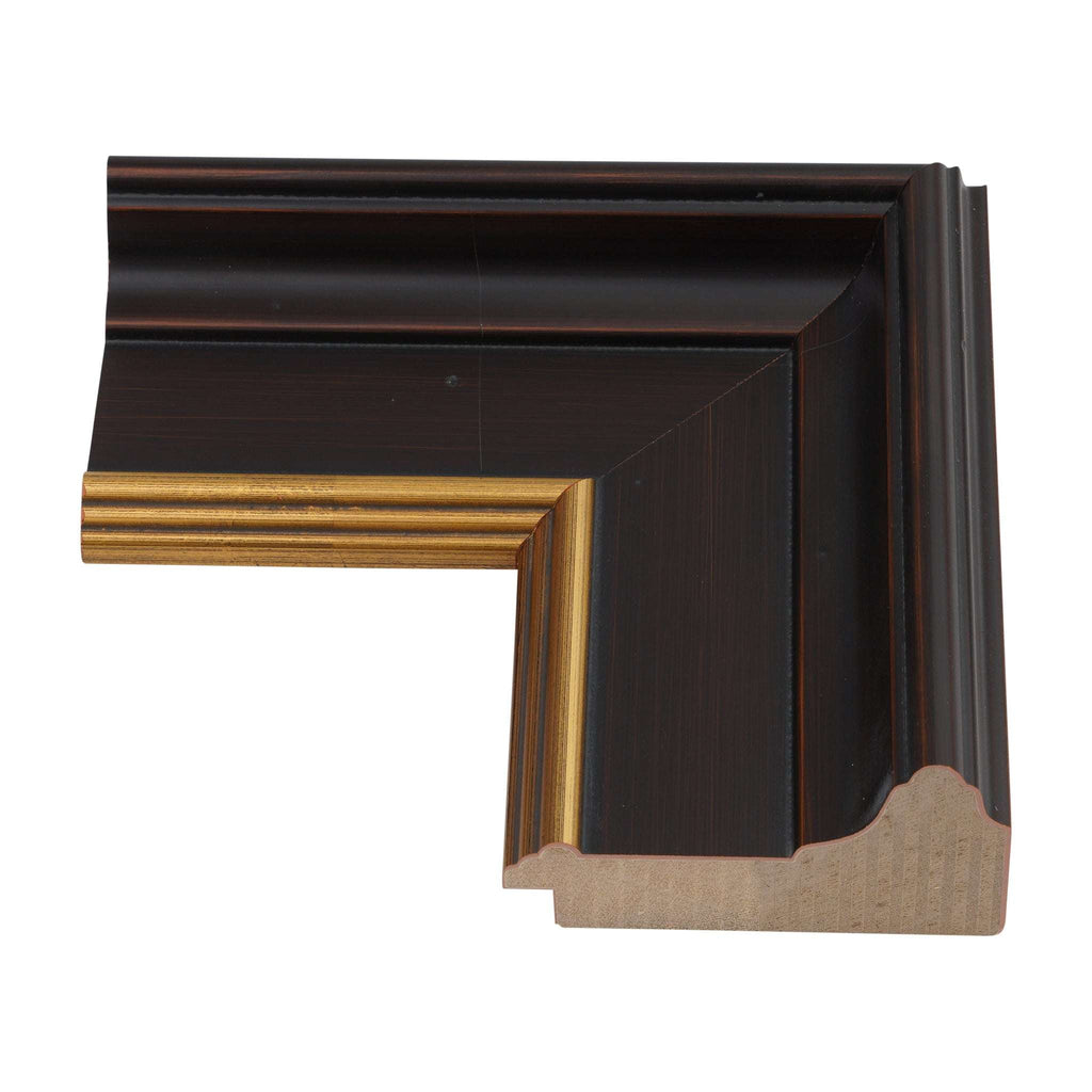 1091 - Distressed Dark Brown Stain with Gold Lip Plein Air Frame