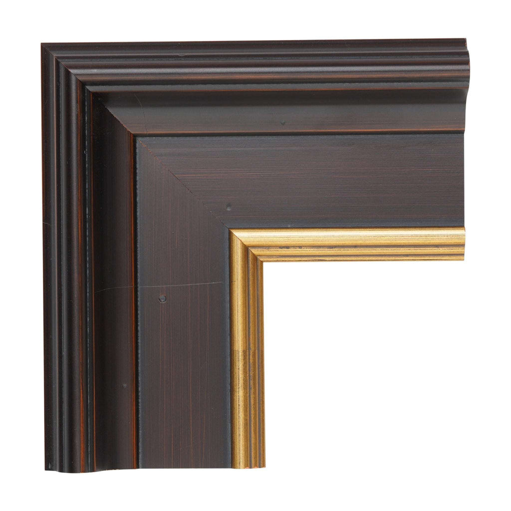 1091 - Distressed Dark Brown Stain with Gold Lip Plein Air Frame
