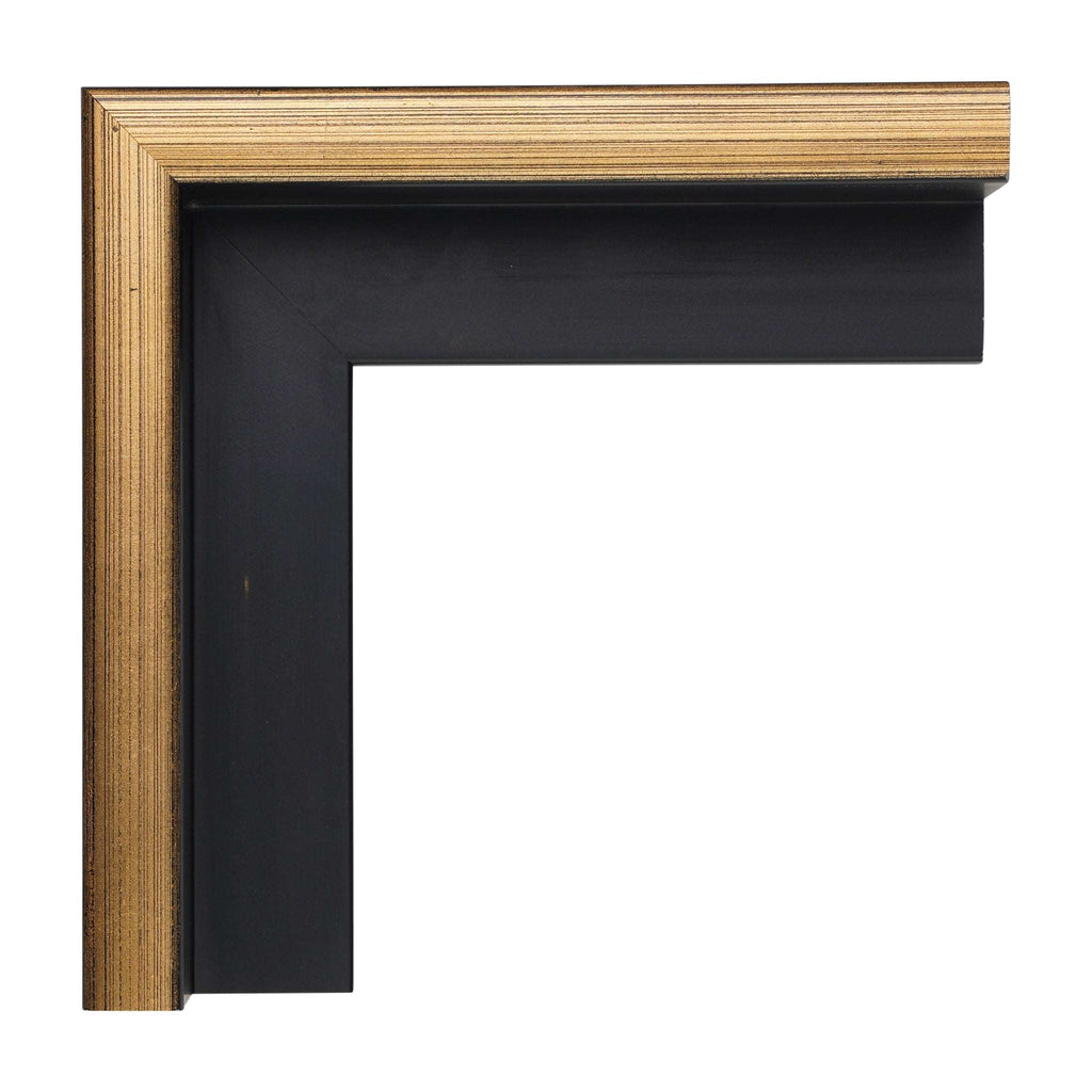 1104 - 1 5/8" Depth, Black w/ Gold Face Canvas Floater Frame