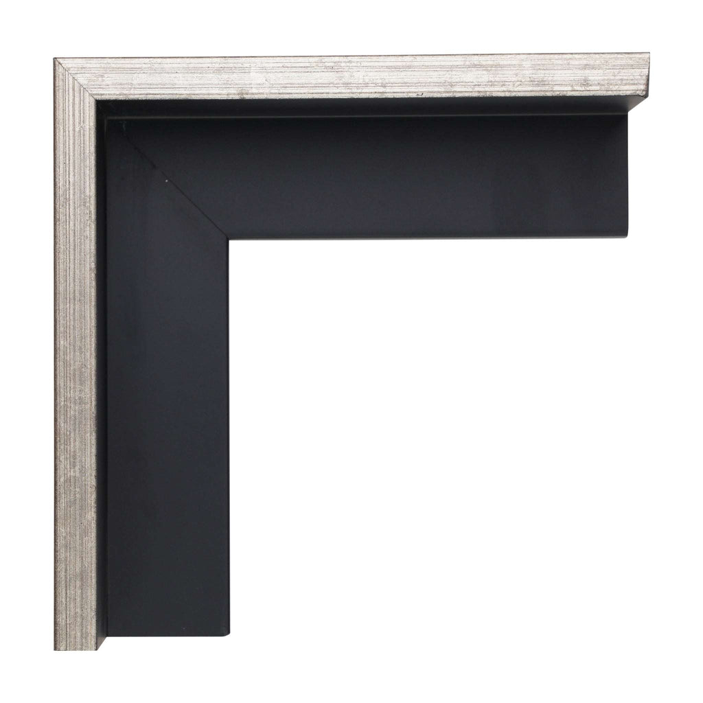 1272 - 2 1/8" Depth, Silver and Black Canvas Floater Frame