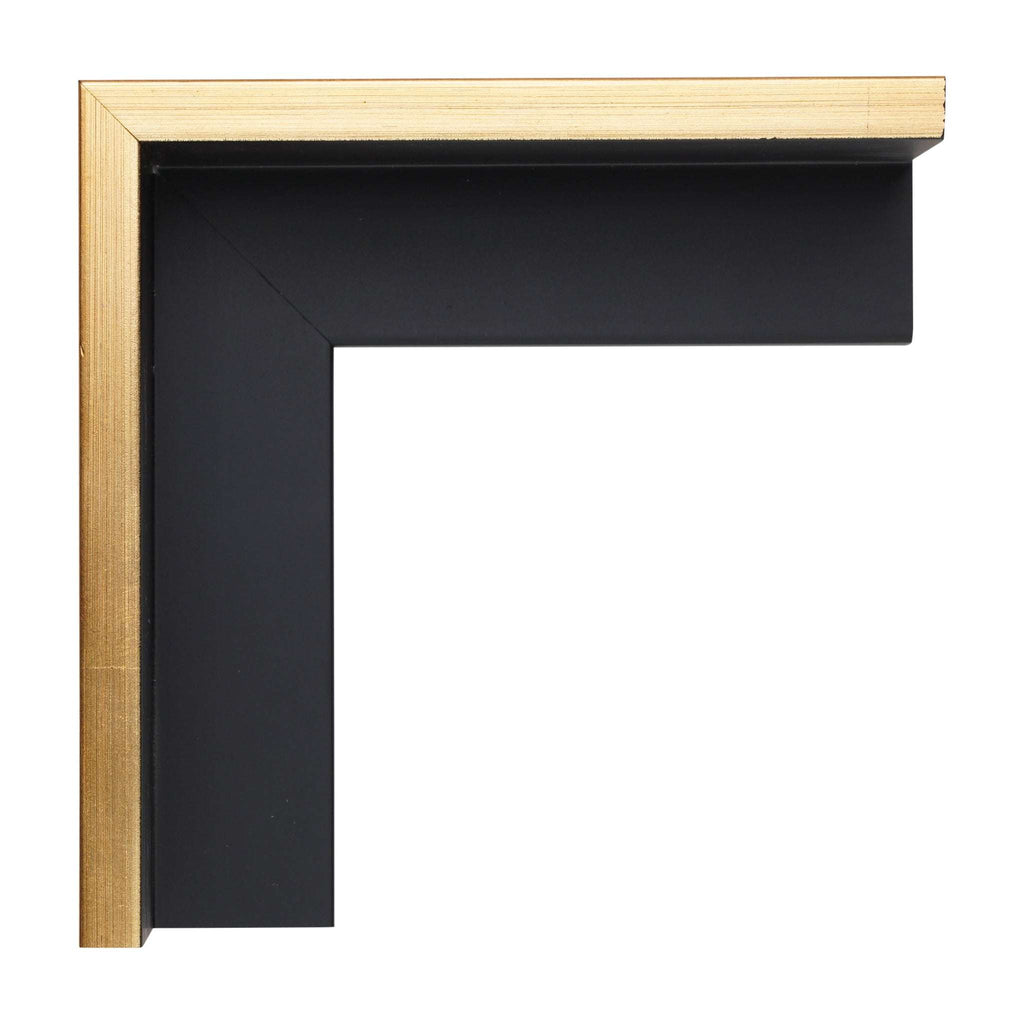 1273 - 2 1/8" Depth, Gold & Black Canvas Floater Frame