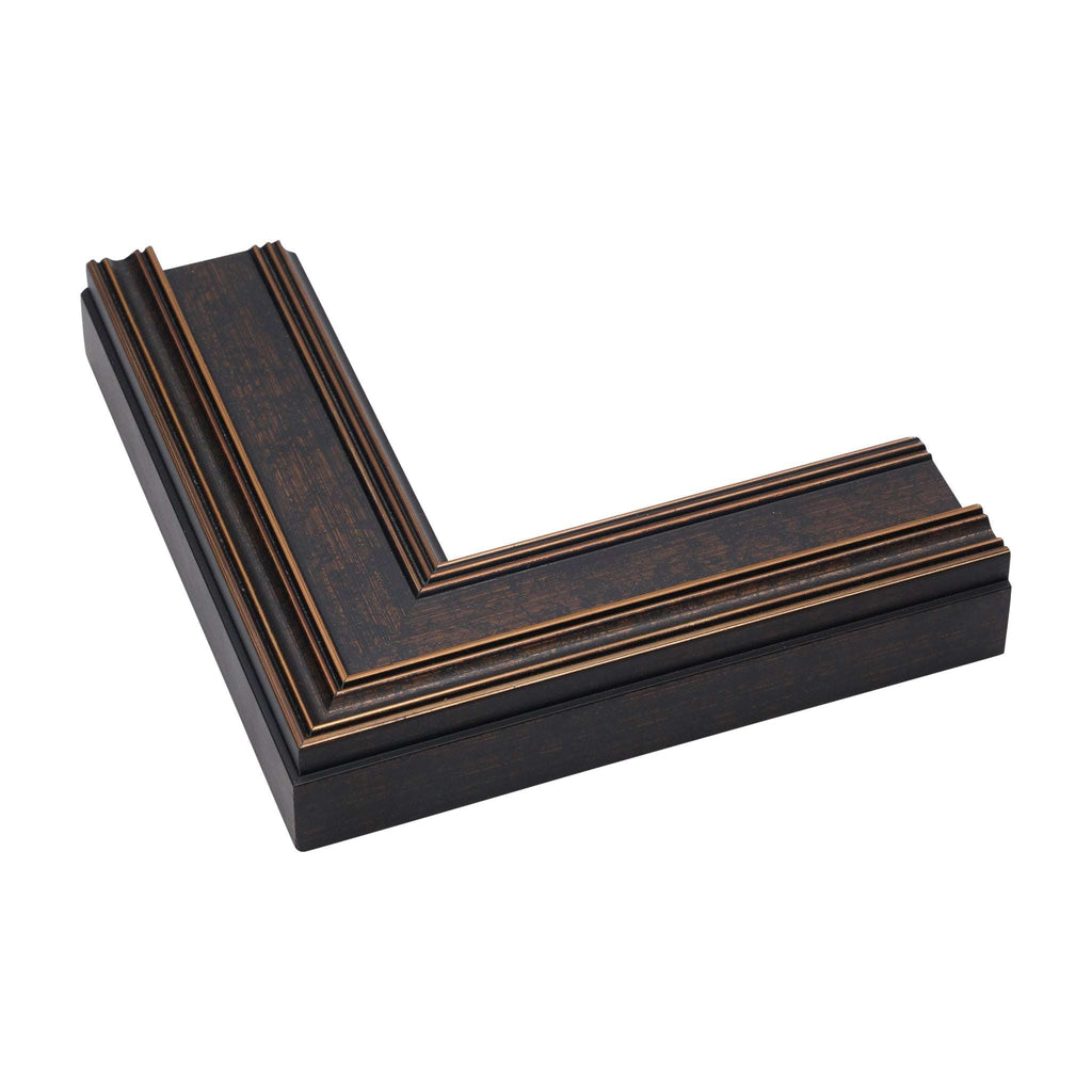 1333 - 2" Dark Wood with Bronze Trim Plein Air Frame