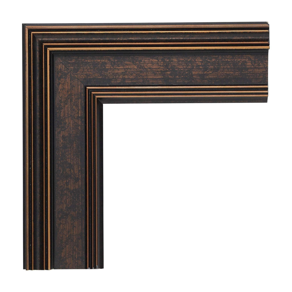 1333 - 2" Dark Wood with Bronze Trim Plein Air Frame