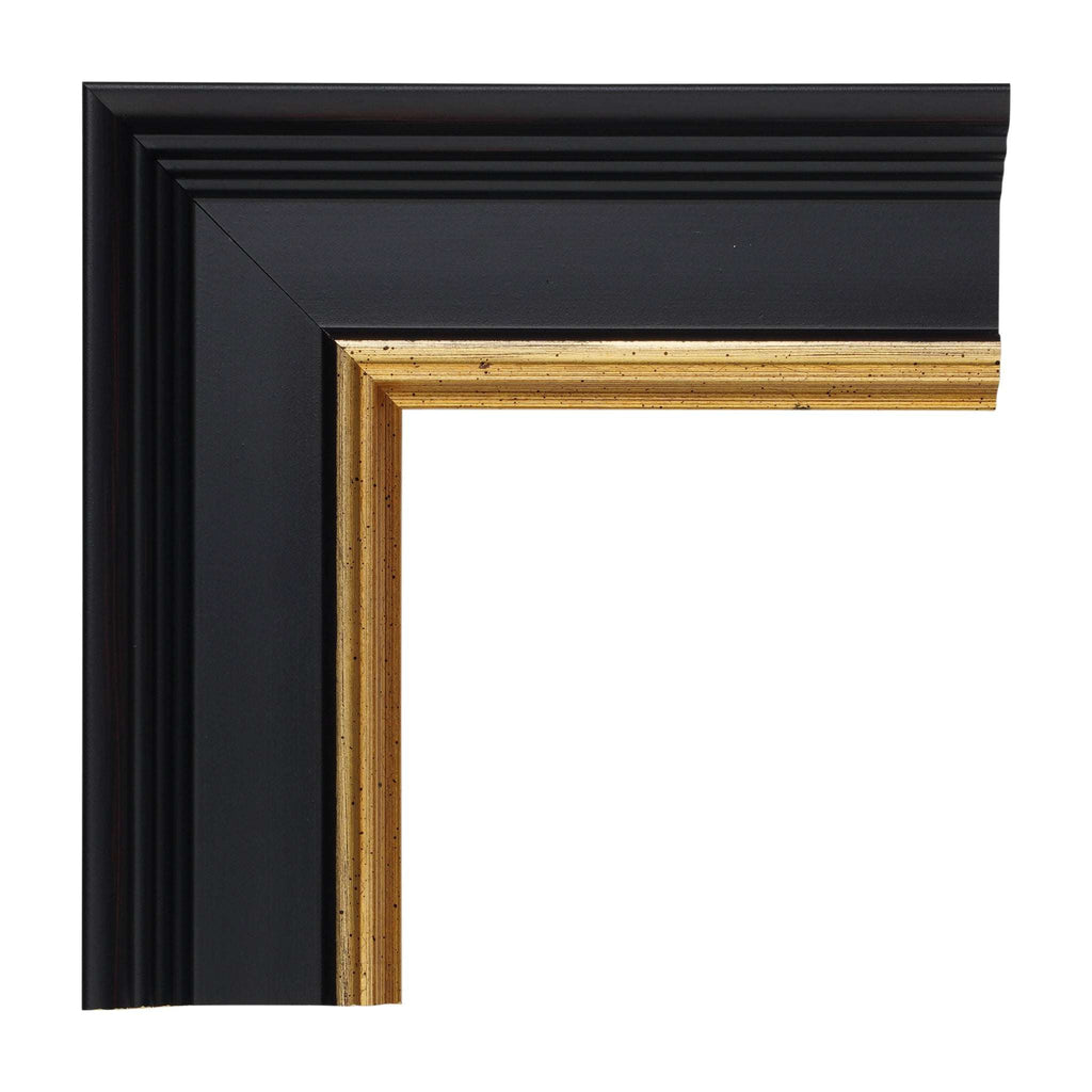 1347 - 2-1/8" Classic Black with Gold Trim Plein Air Frame