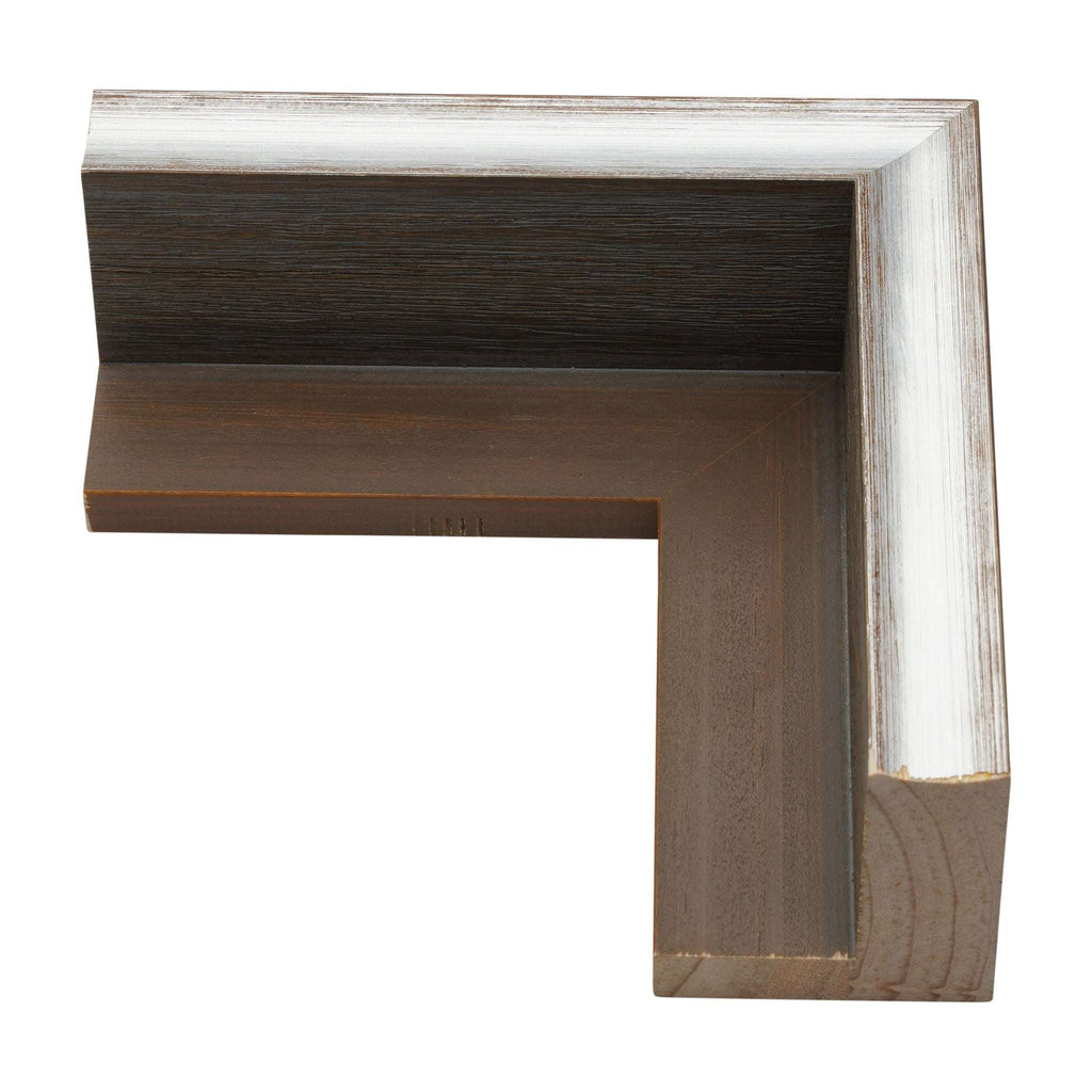 1359 - 1 3/4" Depth, Spencer Silver & Grey Canvas Floater Frame