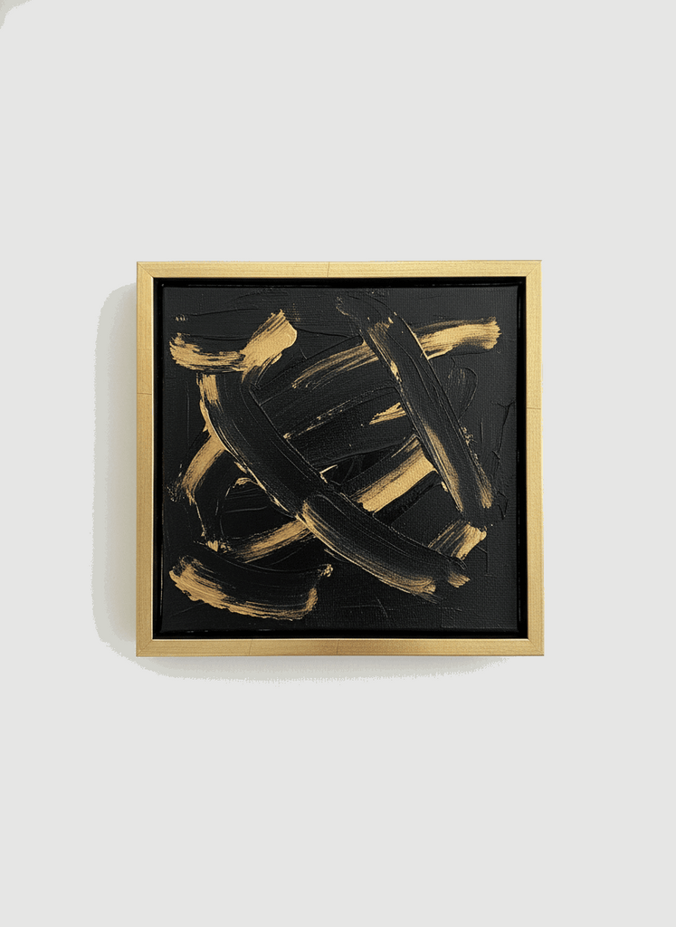 7027 - 1 5/8" Depth Pure Gold Floater With Black Inset