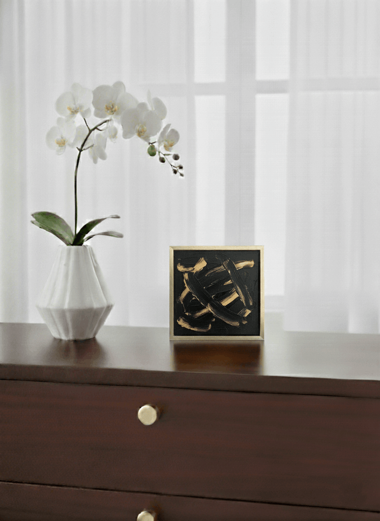 7027 - 1 5/8" Depth Pure Gold Floater With Black Inset