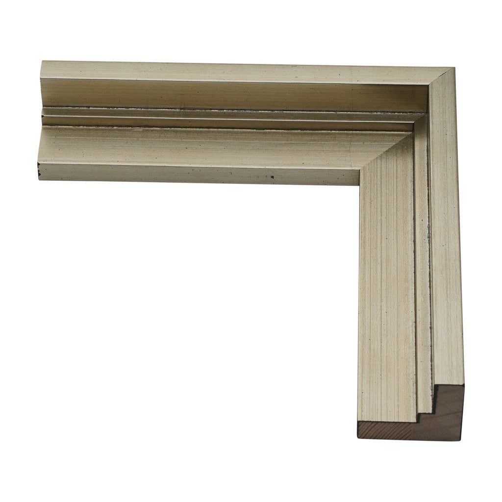 719 - 3/4" Depth, Silver Leaf Canvas Floater Frame With Step