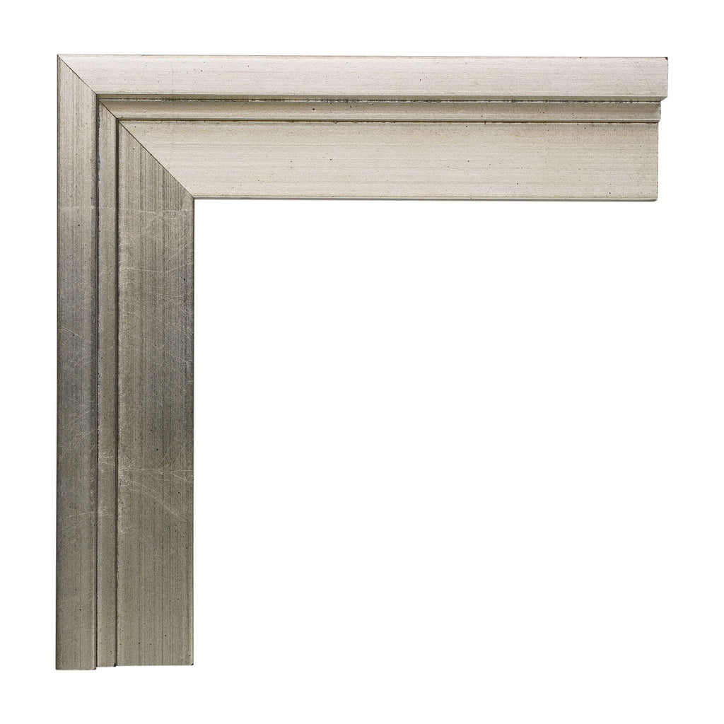 719 - 3/4" Depth, Silver Leaf Canvas Floater Frame With Step