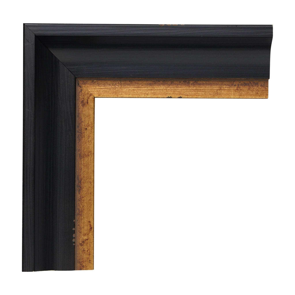 730 - Distressed Black Scoop w/ Gold Lip