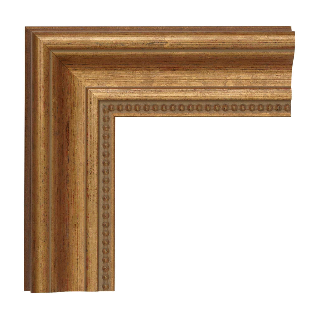 886 - Stonewashed Gold Scoop with Beaded Lip Frame