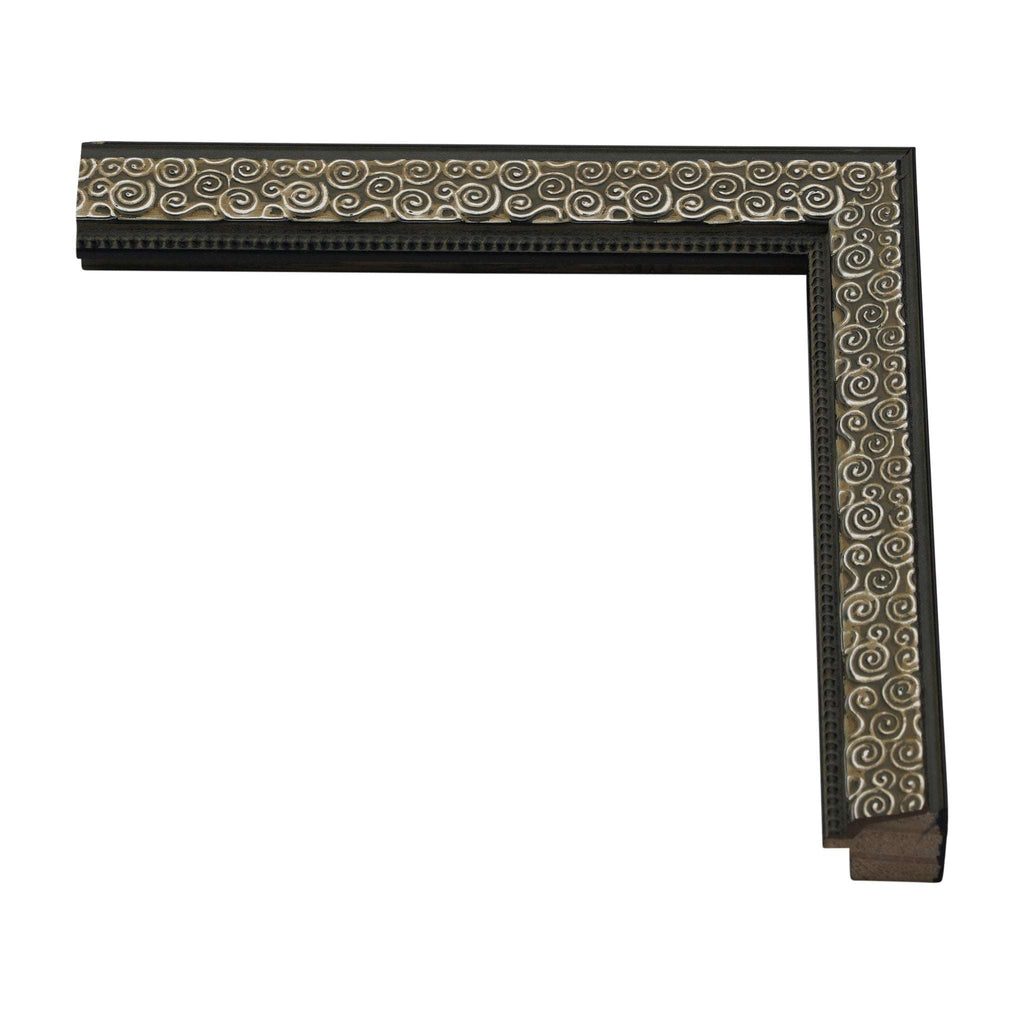 987 - 3/4" Silver and Black Swirl Frame